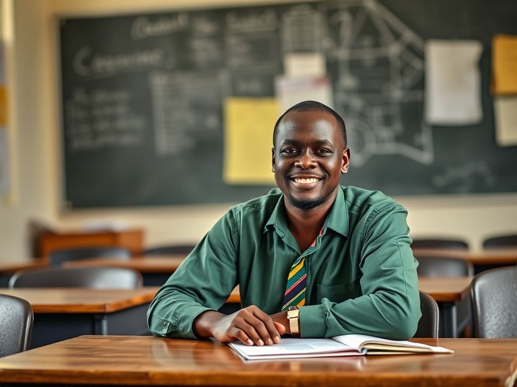 young man sitting in class